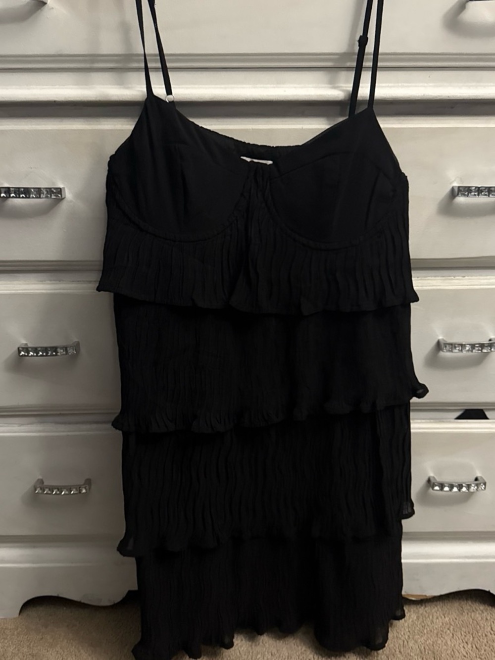 Le Lis Black Tiered Ruffle Cami Dress - Picture 1 of 2